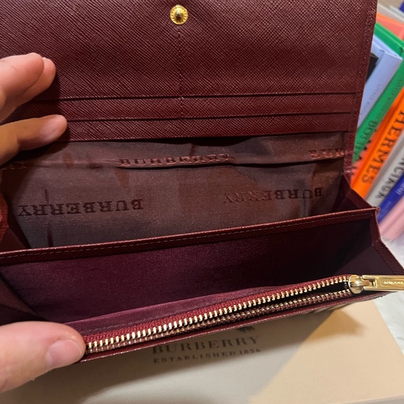 Burberry Plaid Wallet with Red Trim - Picture 4 of 5
